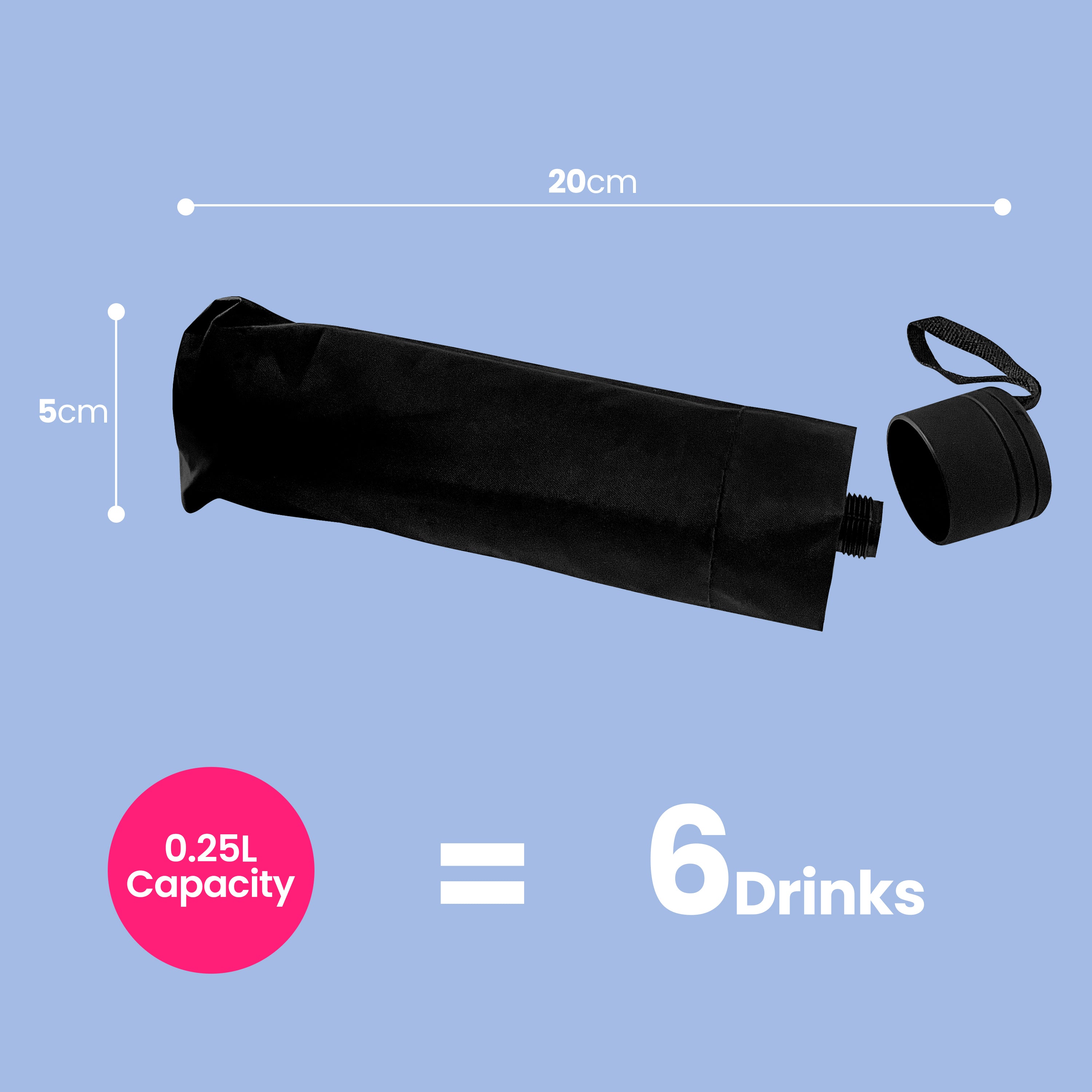 Umbrella flask size