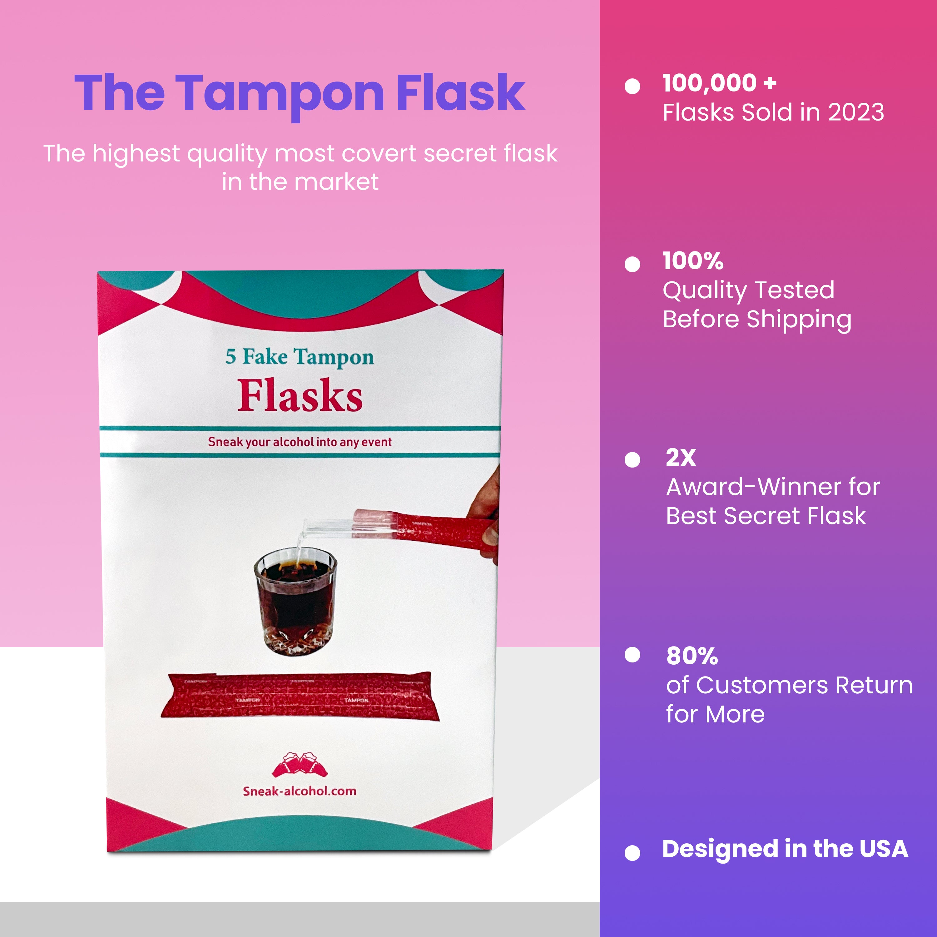 Tampon Flask - 5 Shots Capacity