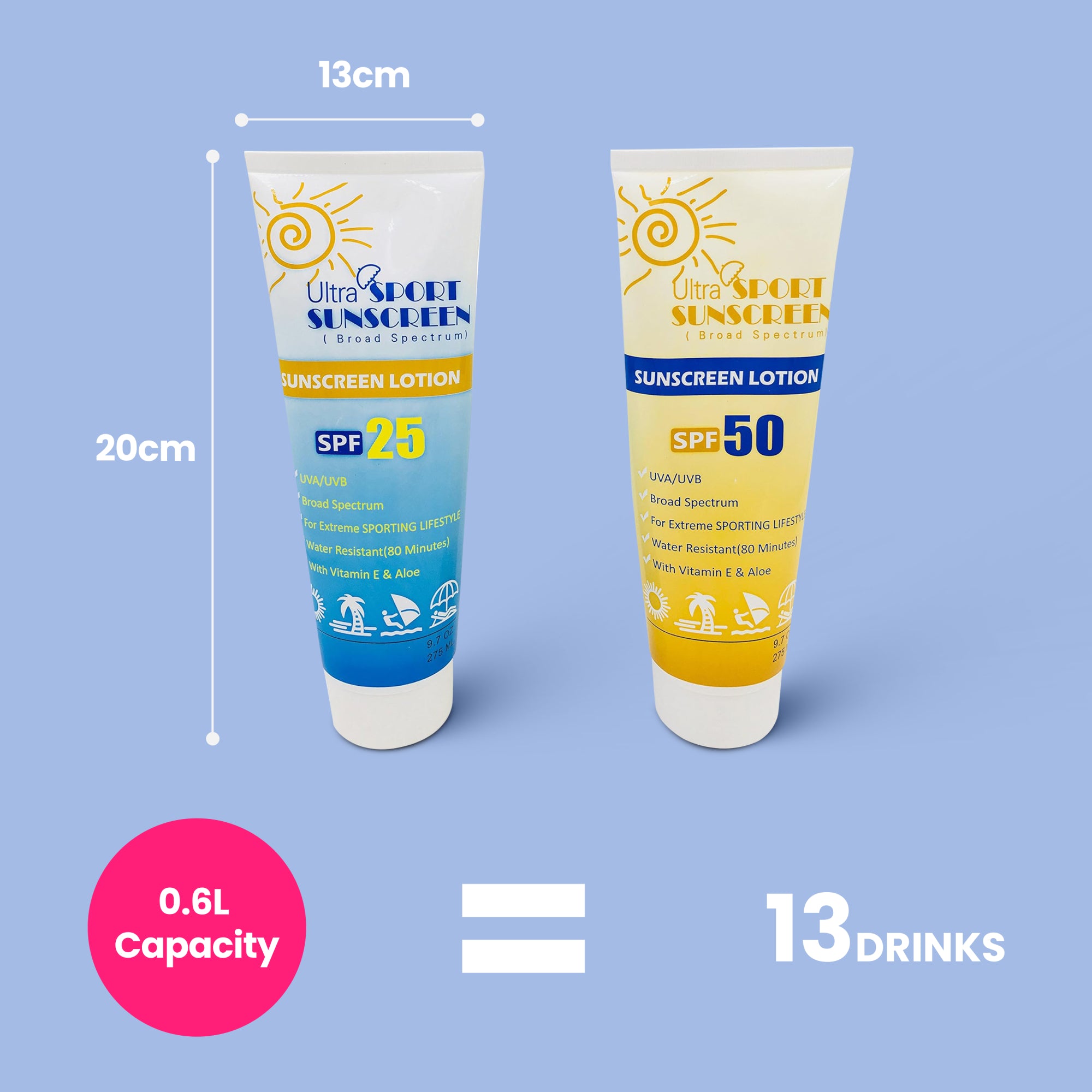 Sunscreen Flask - 13 Drink Capacity